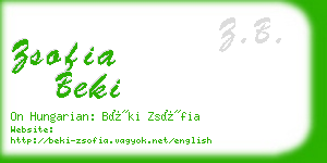 zsofia beki business card